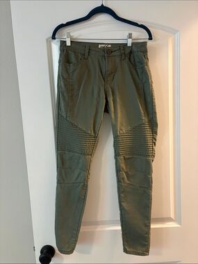 Women’s Skinny Moto Pants - Olive Green